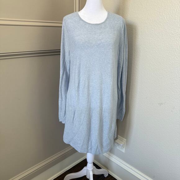 Eileen Fisher System Women Sweater Tunic Pullover Size L Tencel Cotton Silk - Picture 1 of 6